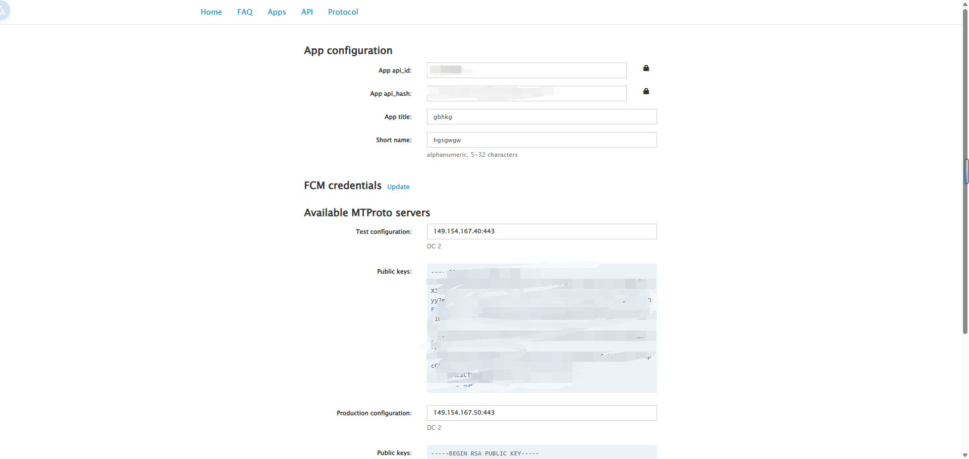 Telegram API 申请成功示例
