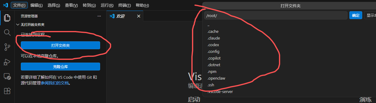 连接成功后打开文件夹
